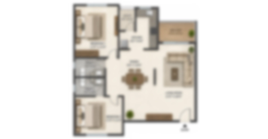 Dwarika Nagari Vasai West 2 BHK Floor Plan