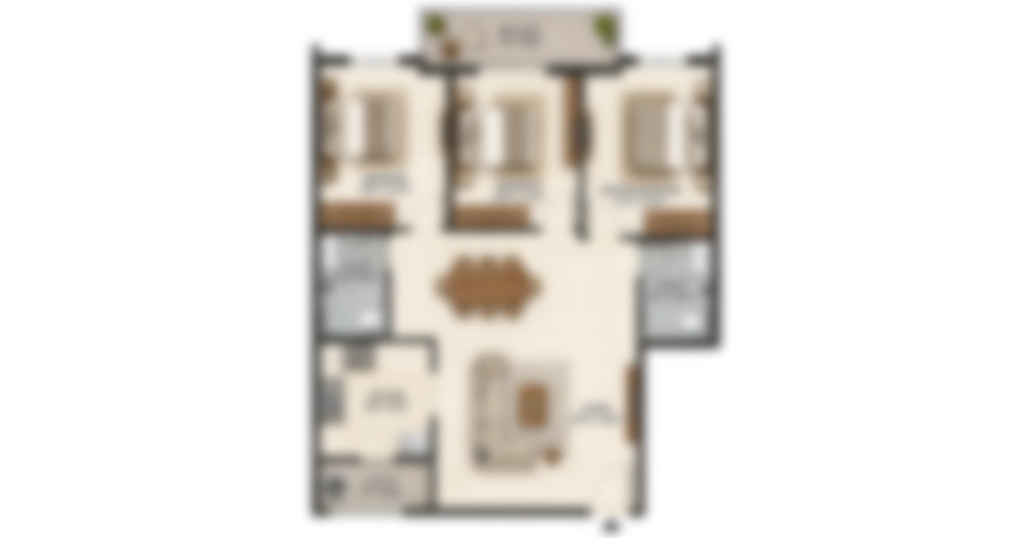 Dwarika Nagari Vasai West 3 BHK Floor Plan